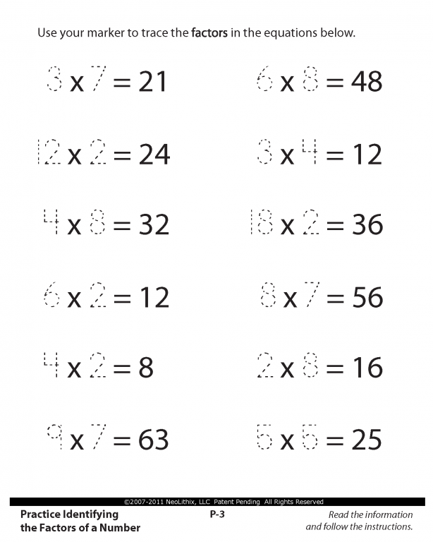 Fifth Grade Math Factors &  Common Factors