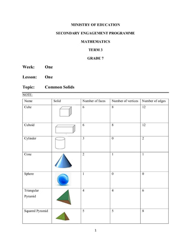 Grade 7 - Worksheets - Mathematics