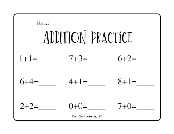 Kindergarten Math Worksheets for Kids, Addition Worksheets ...