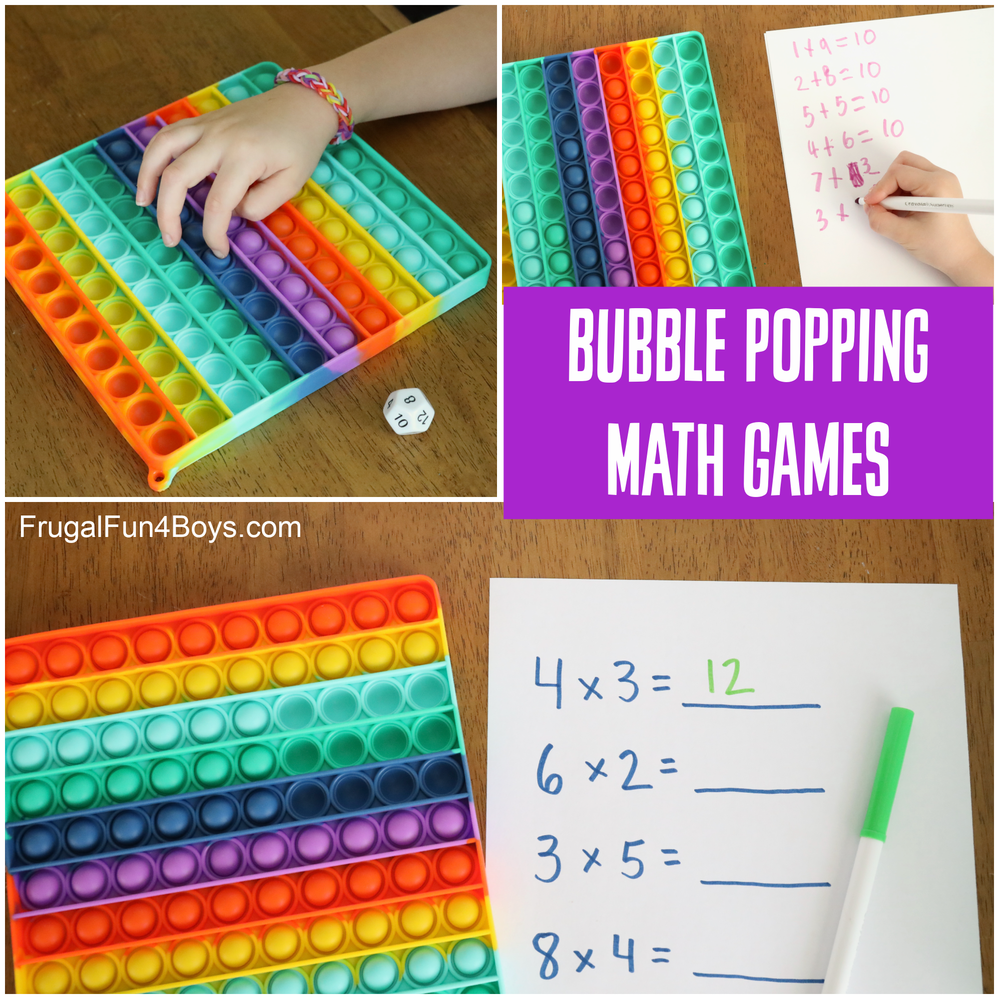 Bubble Pop Math Games - Frugal Fun For Boys and Girls