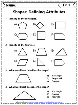 1st Grade Geometry Worksheets: 1st Grade Math Worksheets, Geometry