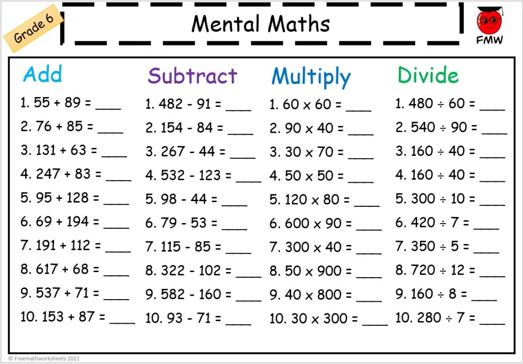 math grade 7 worksheet