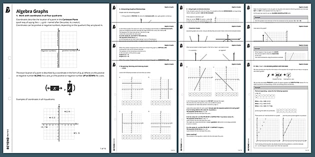 Algebra Graphs Worksheets | KS3 Maths | Beyond - Twinkl
