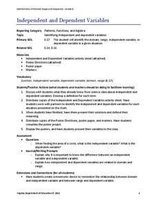 math independent and dependent variables worksheet