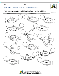 Fun Multiplication Worksheets to 10x10