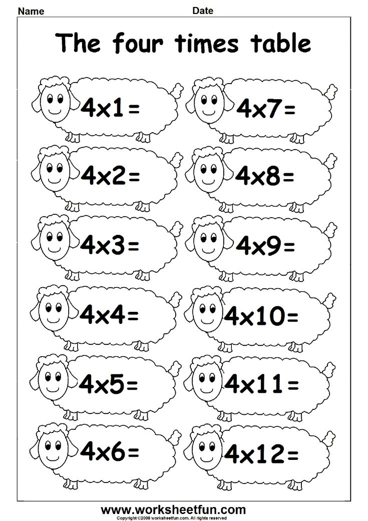 Multiplication Times Tables Worksheets - 2, 3 &  4 Times Tables ...