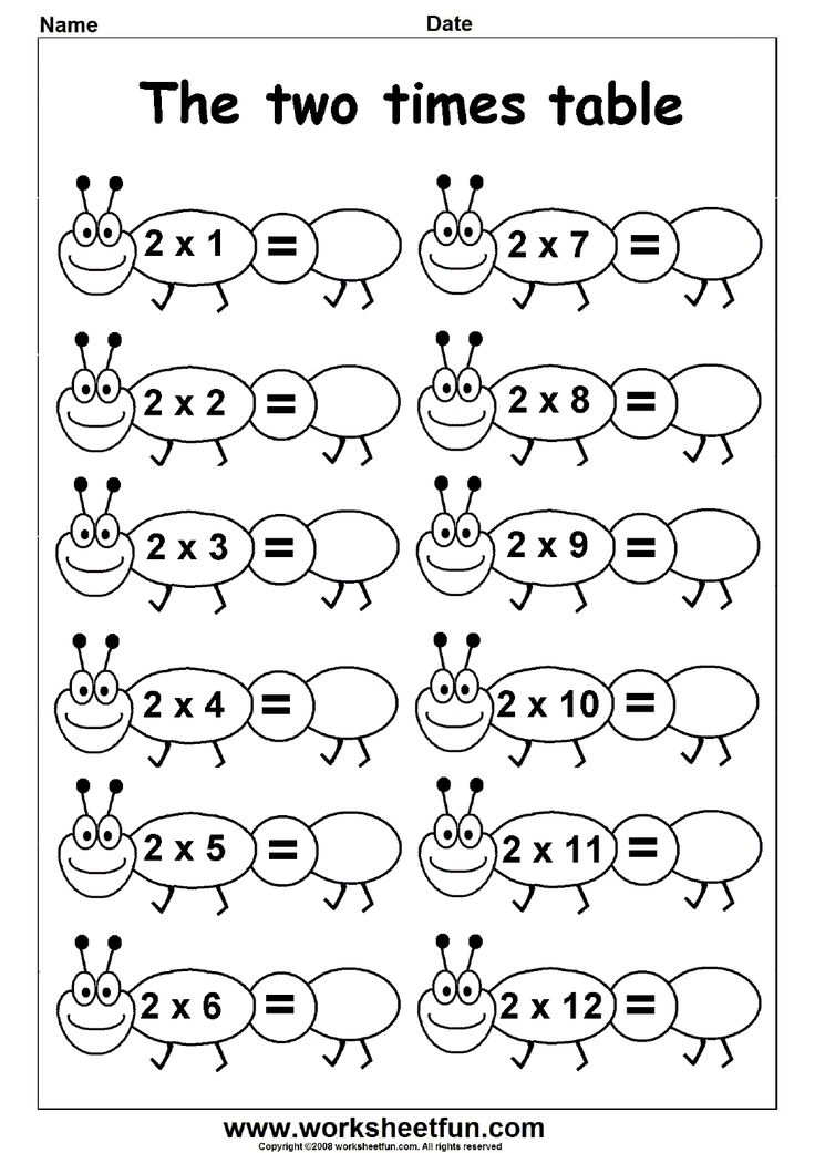 Multiplication Times Tables Worksheets - 2, 3, 4, 5, 6 &  7 Times ...