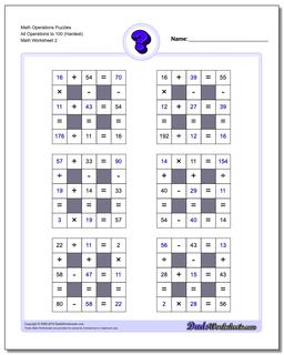 Number Grid Puzzles: All Operations logic puzzles with Missing ...
