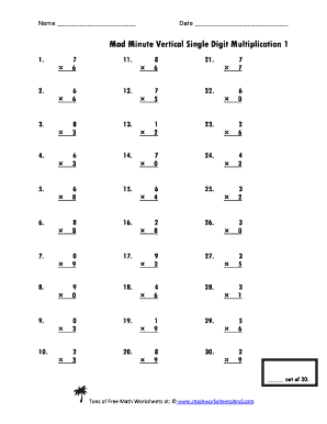 Five Minute Math Review Worksheets from The Teachers Guide