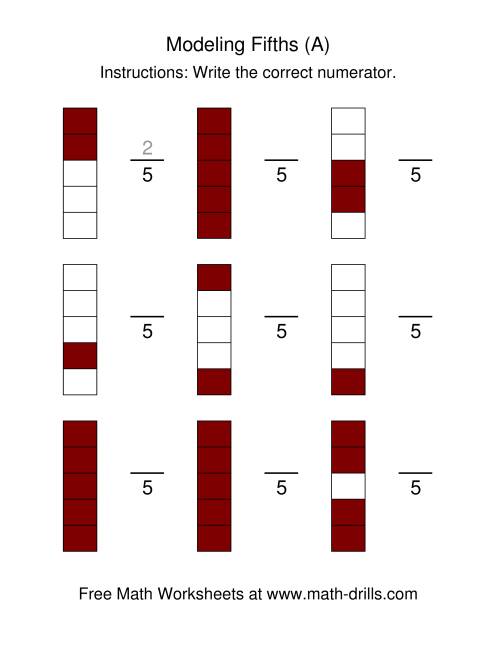 Modeling Fractions -- Fifths (A)