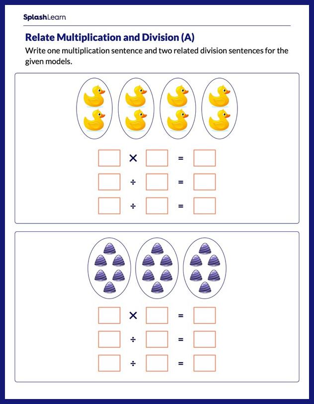 Relate Multiplication and Division for Groups - Math Worksheets ...