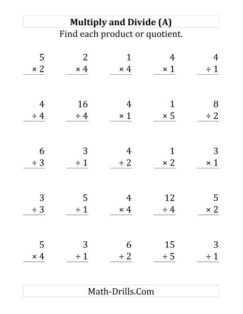 math multiplication and division