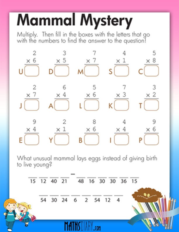 Multiplication and solving puzzle worksheet - Math Worksheets ...
