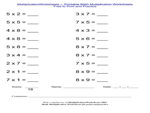 MultiplicationWorksheets - Printable Math Multiplication ...
