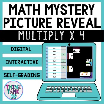 Multiplication Facts x 4 | Math Mystery Picture Reveal | Joke | Up ...