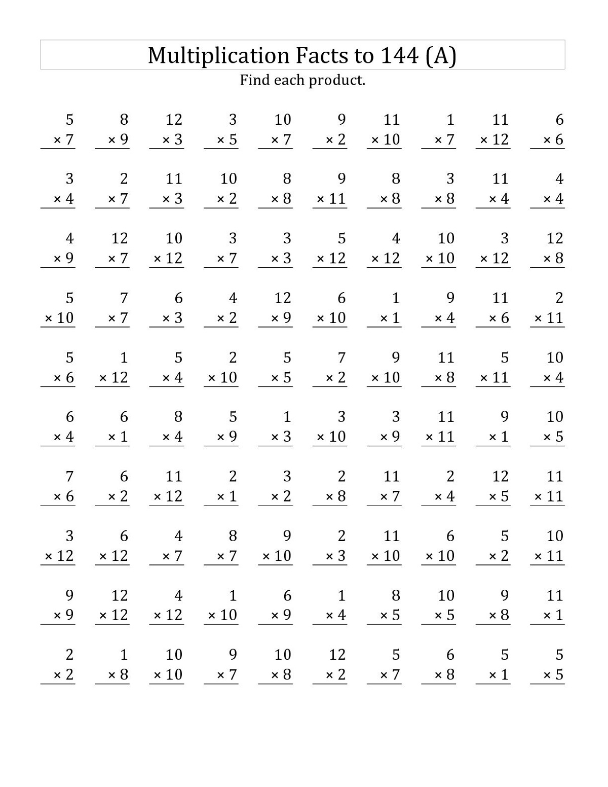 Basic Math Fact Practice Worksheets to Print | Learning Printable