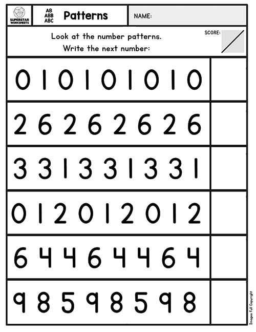 Pattern Worksheets -Worksheets Library