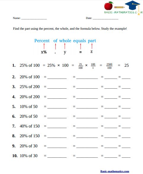 Percent equation worksheet | Word problem worksheets, 6th grade ...