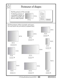 Finding perimeter | 3rd grade, 4th grade Math Worksheet | GreatSchools