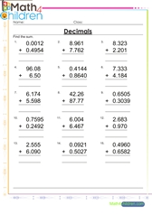5th Grade Math Worksheets