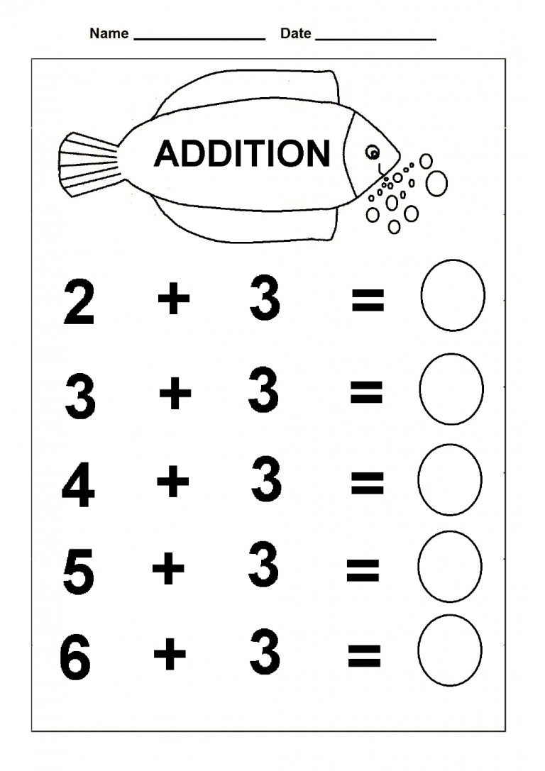 Simple Addition Kindergarten Math Practice Worksheets ...