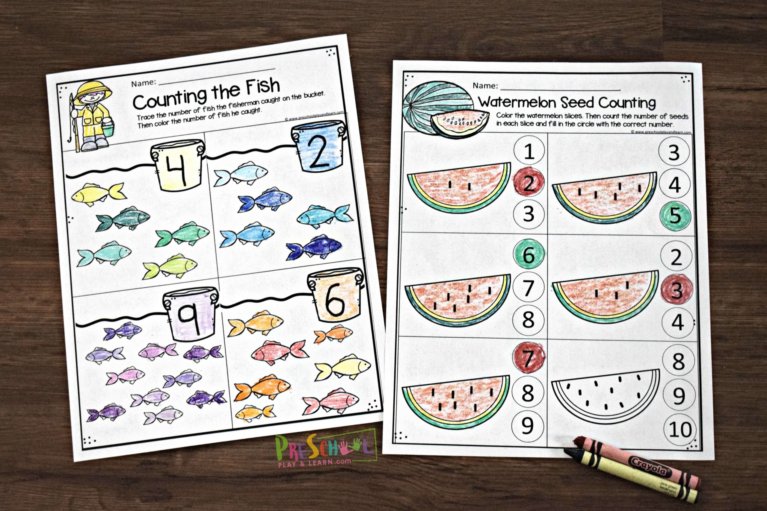 ? FREE Printable Summer Math Worksheets for Preschool