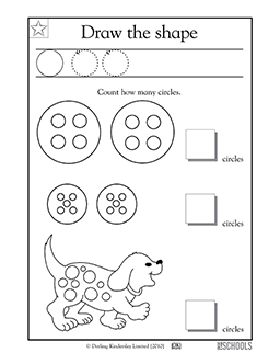 Counting circles | Kindergarten, Preschool Math Worksheet ...
