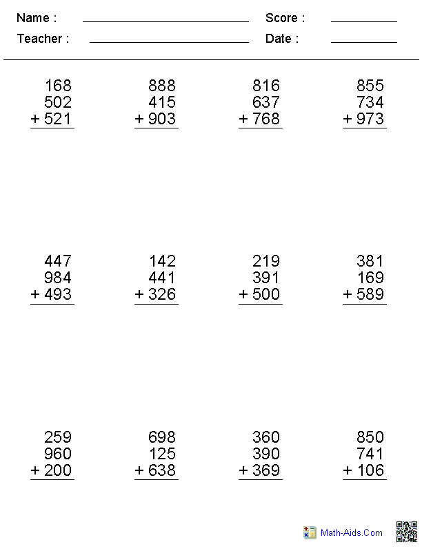 Math Worksheets | Dynamically Created Math Worksheets