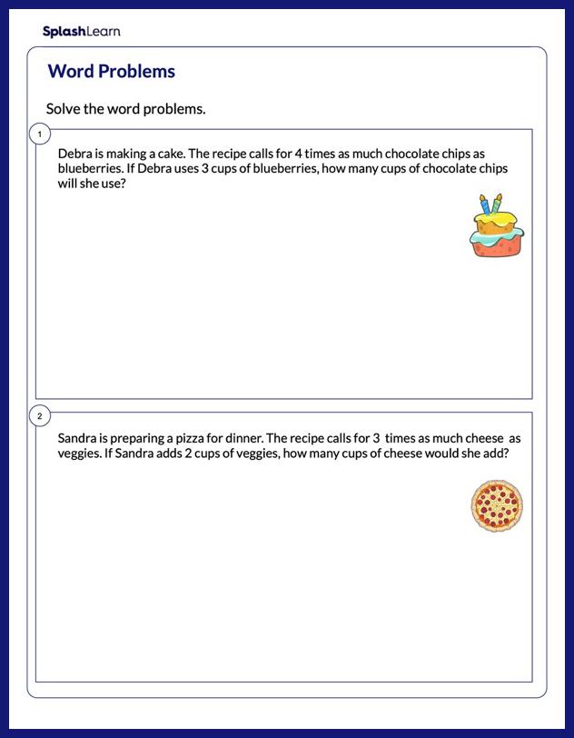 Multiplication Word Problems - Math Worksheets - SplashLearn