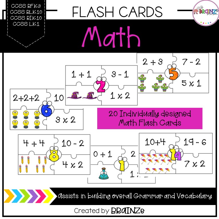Math Puzzle Flash Cards • Teacha!