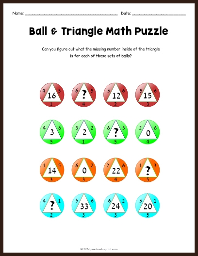 Printable Math Puzzles - Worksheets Library