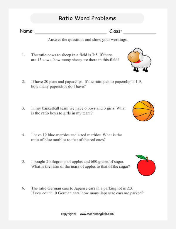 Printable primary math worksheet for math grades 1 to 6 based on ...
