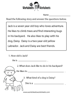Reading Comprehension Worksheets | Worksheets Worksheets