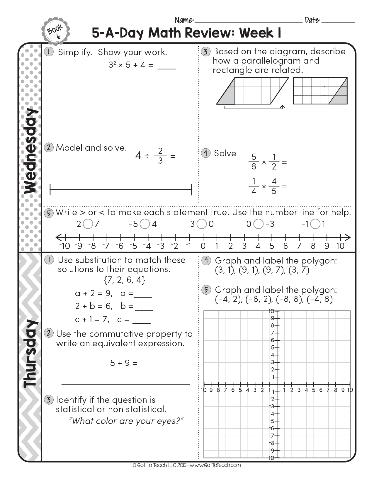 FREE 6th Grade Daily Math Spiral Review • Teacher Thrive