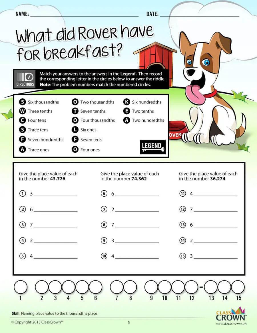 Math Worksheets With Riddles | ClassCrown