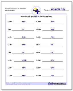 Rounding Worksheets — Math PDF Worksheets for Rounding