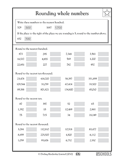 Rounding whole numbers | 4th grade Math Worksheet | GreatSchools