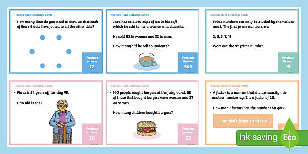 math scavenger hunt worksheet