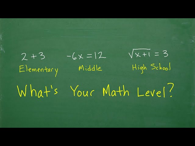 Whats your Math Level? (elementary, middle or high school) - YouTube