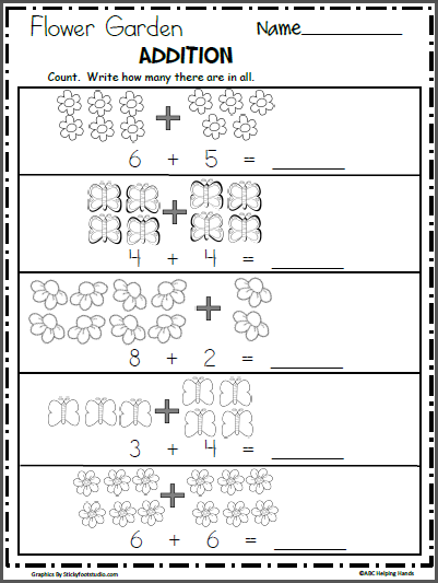 math spring addition worksheet