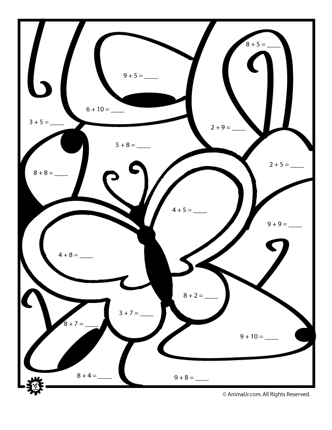math spring addition worksheet