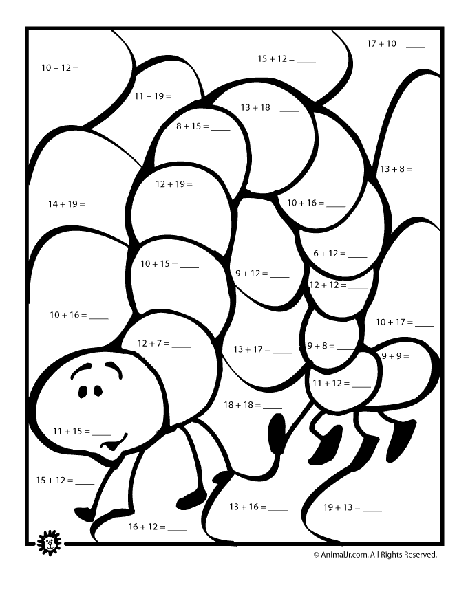 math spring addition worksheet