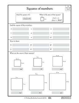 Squares of numbers | 3rd grade Math Worksheet | GreatSchools