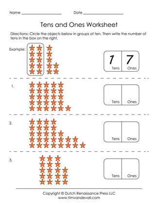 Tens and Ones Worksheets - Tims Printables