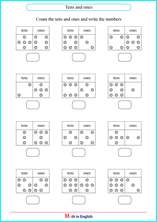 math tens and ones worksheet first grade