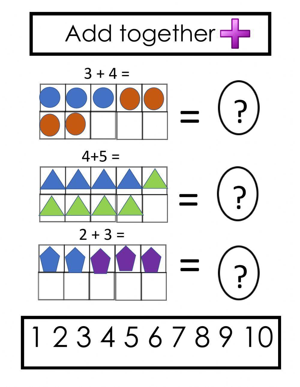math tens frame addition worksheet