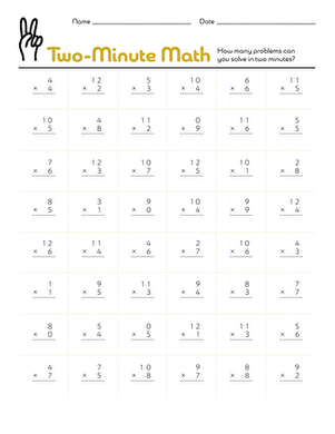 Two-Minute Multiplication | Interactive Worksheet 