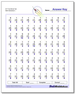 Two Minute Addition Worksheets