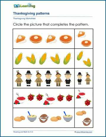 math thanksgiving worksheet