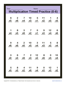 Timed Multiplication Worksheets 0 - 6 | Printable Practice Sheets